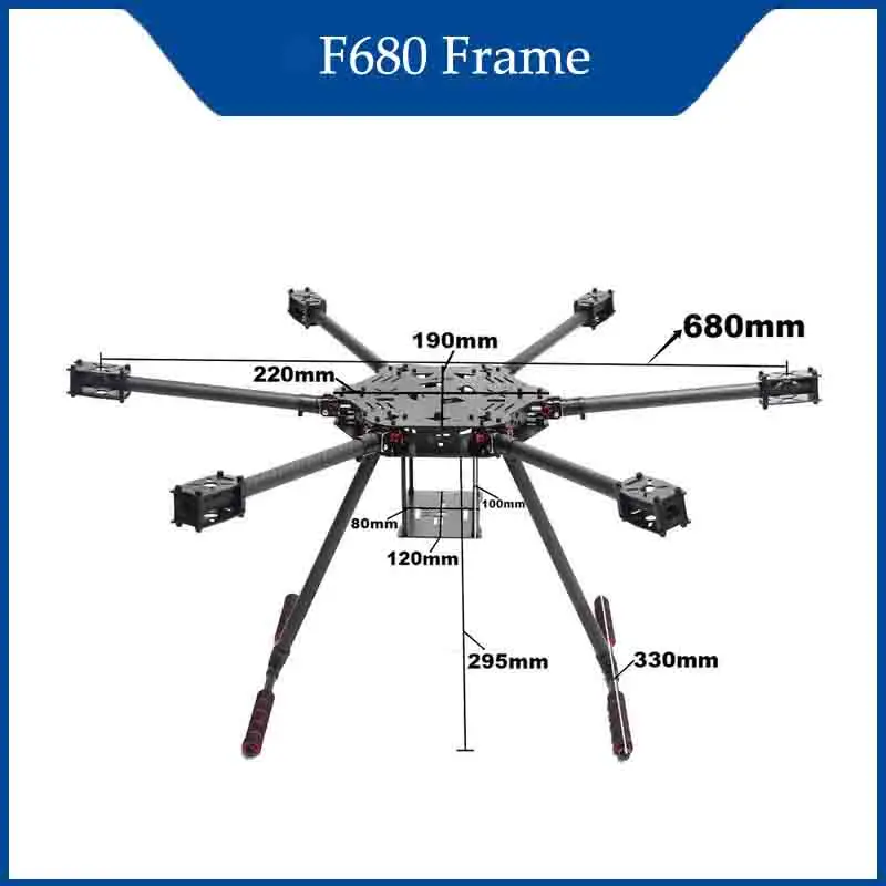 

BCUBE FPV F680 Full Carbon Fiber ZD 680 Hexa-Rotor Frame Foldable Arm Hexacopter Frame Kit with Unflodable Landing Gear For FPV