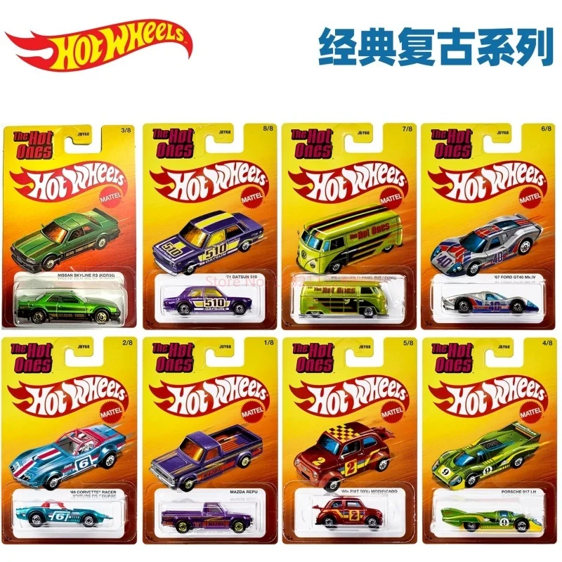 

Mattel Hot Wheels Die Cast Alloy Car Model Retro Volkswagen T1 Ford GT Datsun 2026 Toy for Birthday Holiday Xmas Gifts
