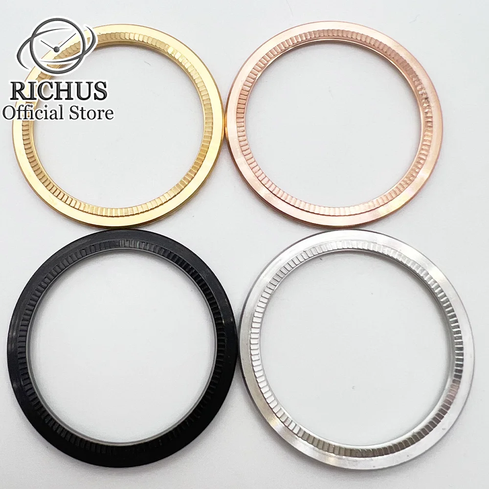 Silver Gold Bezel Stainless Steel Watch Case Rims Black Steel Ring Fit 40mm Watch Case Ring Replacement Repair Parts