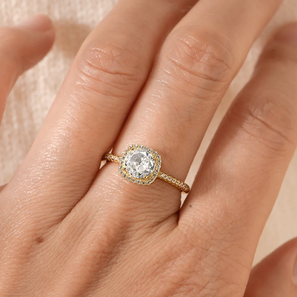 

BR 6.5mm Luxury Square Bag Ring for Daily Gatherings, D VVS1 Moissanite Jewelry