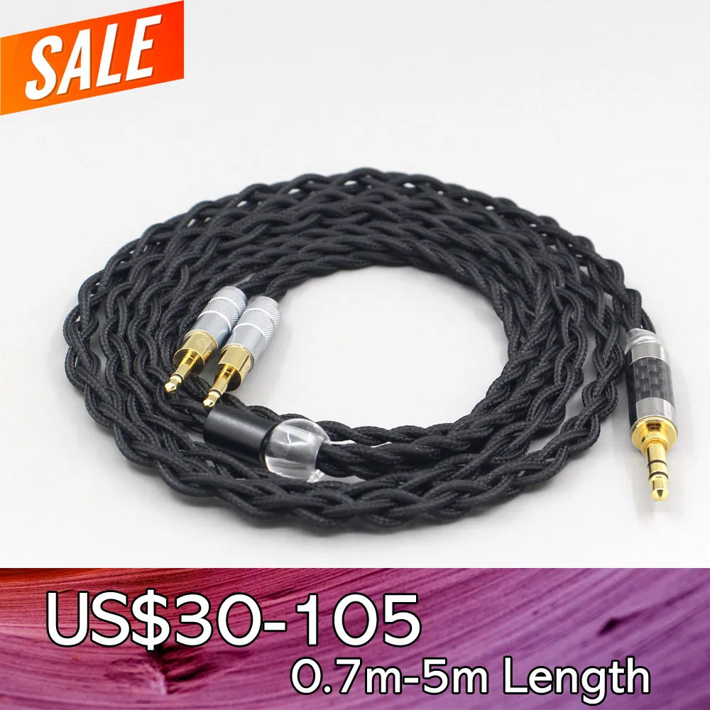 

LN007454 Pure 99% Silver Inside Headphone Nylon Cable For Sennheiser HD700 2.5mm pin Earphone headset