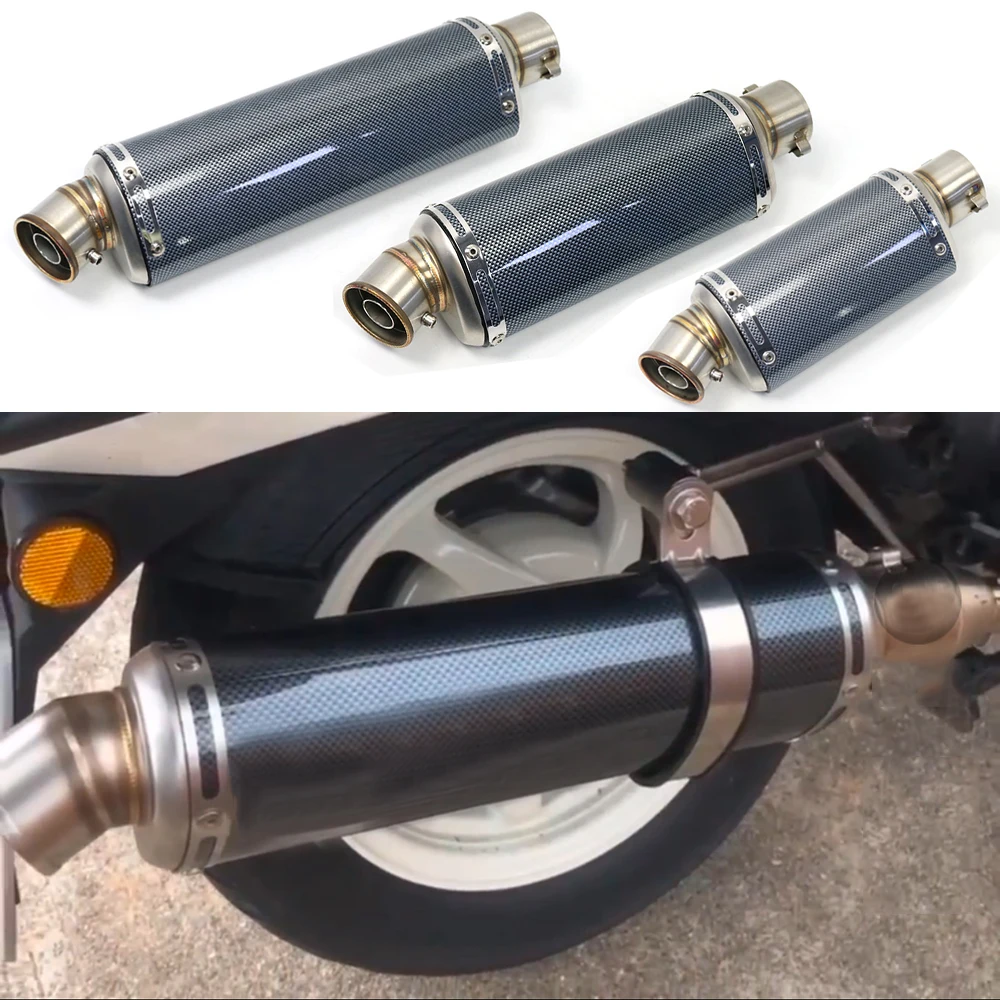 

Stainless Steel 51mm Universal Motorcycle Exhaust Muffler Escape 310 370 440 mm Pipe 100cc-1000cc ATV GP Scooter For fz6 pcx125