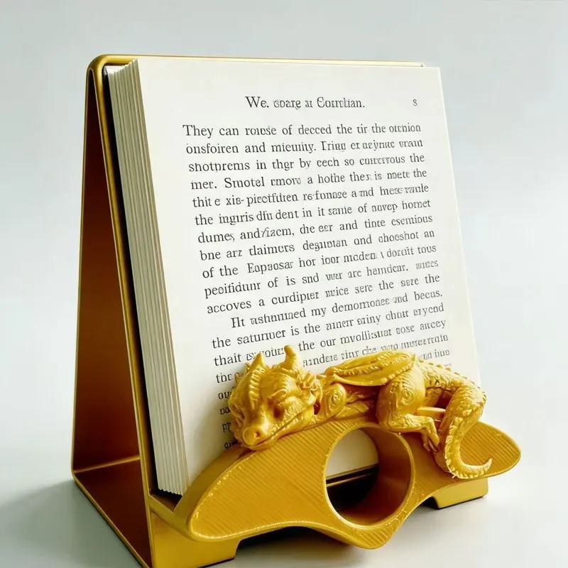 1Pc 3D Printed Sleeping Dragon Book Clip & Bookmark, One-Handed Reading Page Holder, Desk Decor Gift for Book Lovers