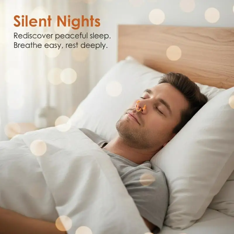 Silicone Nasal Dilators Anti-Snoring Device Sleep Apnea Aid 4Pcs Nose Clip Soft and Reusable for Bedroom Use
