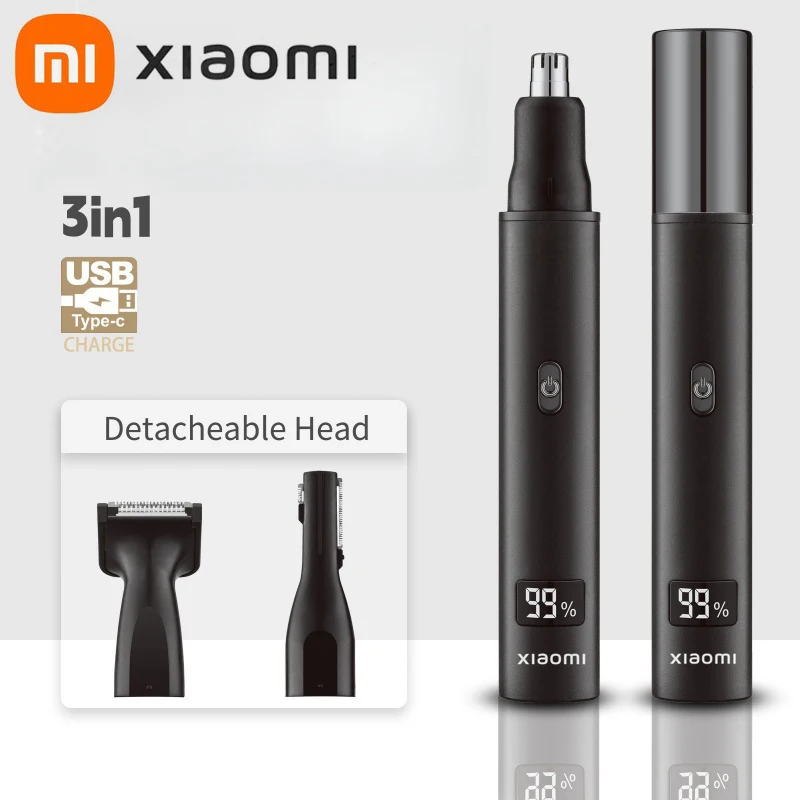 NEW! Xiaomi 3 in 1 Electric Nose Ear Hair Trimmer for Men Painless Rechargeable Sideburns Eyebrows Beard Hair Clipper Shaver