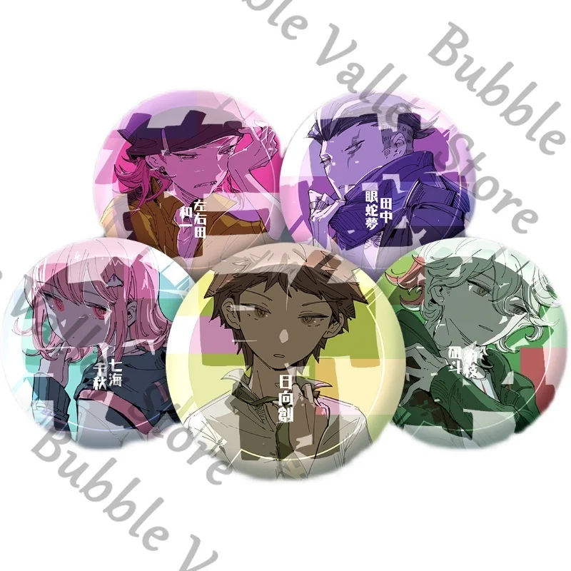 أنيمي دانغانرونا ناجيتو كومايدا ساياهارا شويتشي كايدي أكاماتسو تأثيري شارة عاكسة دبوس الصدر الكرتون ‌ شعار بروش عيد الميلاد