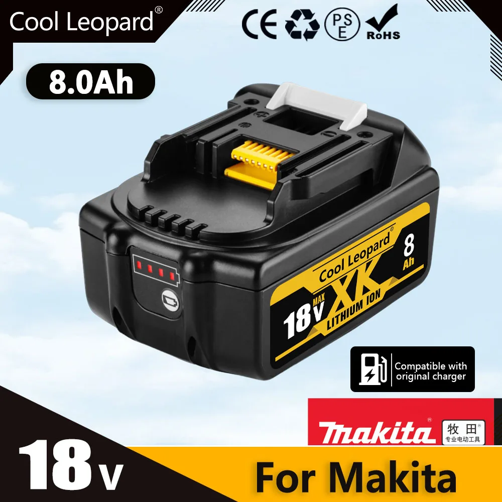 18V Li-ion Battery For Makita 8Ah/6Ah/5Ah Replacement Lithium Battery BL1830B BL1850B BL1850 BL1840 BL1860 BL1850 Tool Batteries