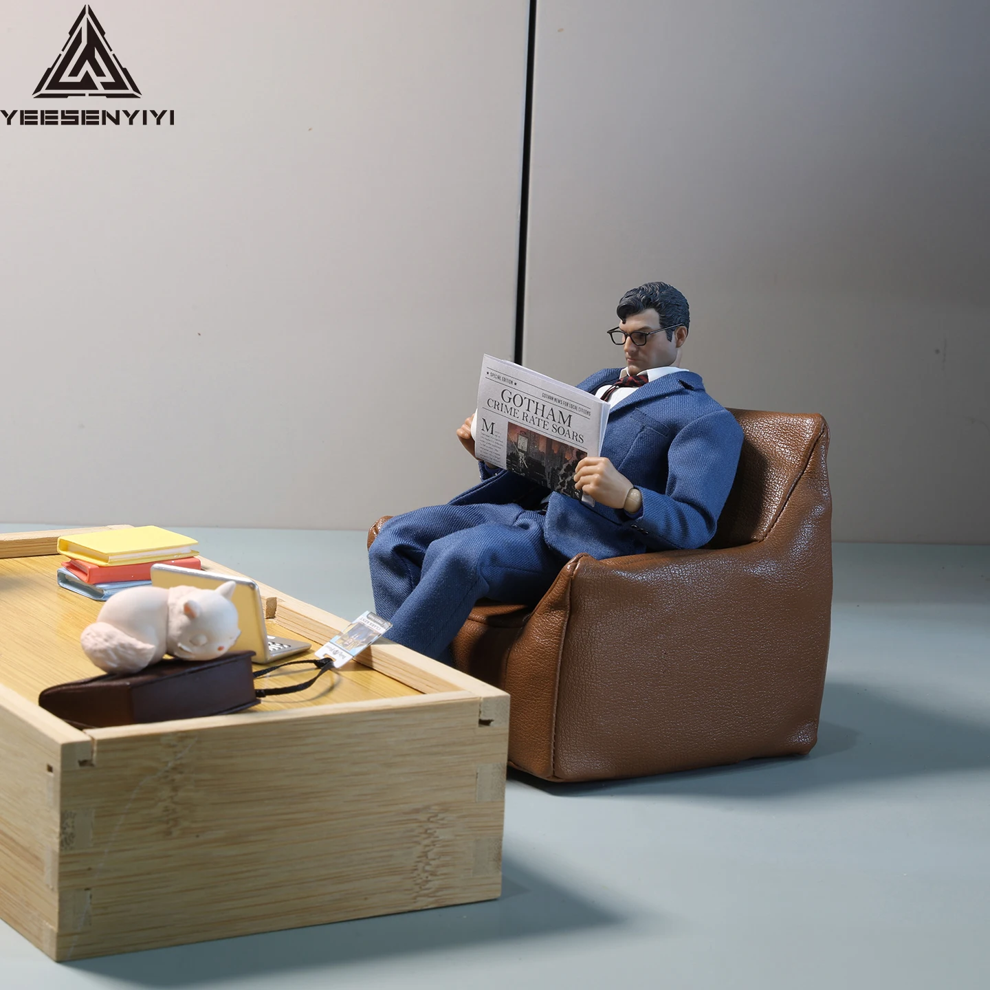 ミニチュア 1/12 PU ソファ 6 インチおよび 1/8 アクションフィギュア用 BJD ドールハウスシーンアクセサリー縮小ソファ