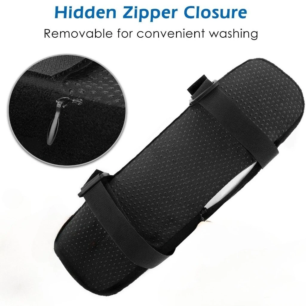 2Pcs Slow Rebound Memory Foam Armrest Cushion Pad Chair Mat Elbow Rest Cover Office Chair Arm Cover
