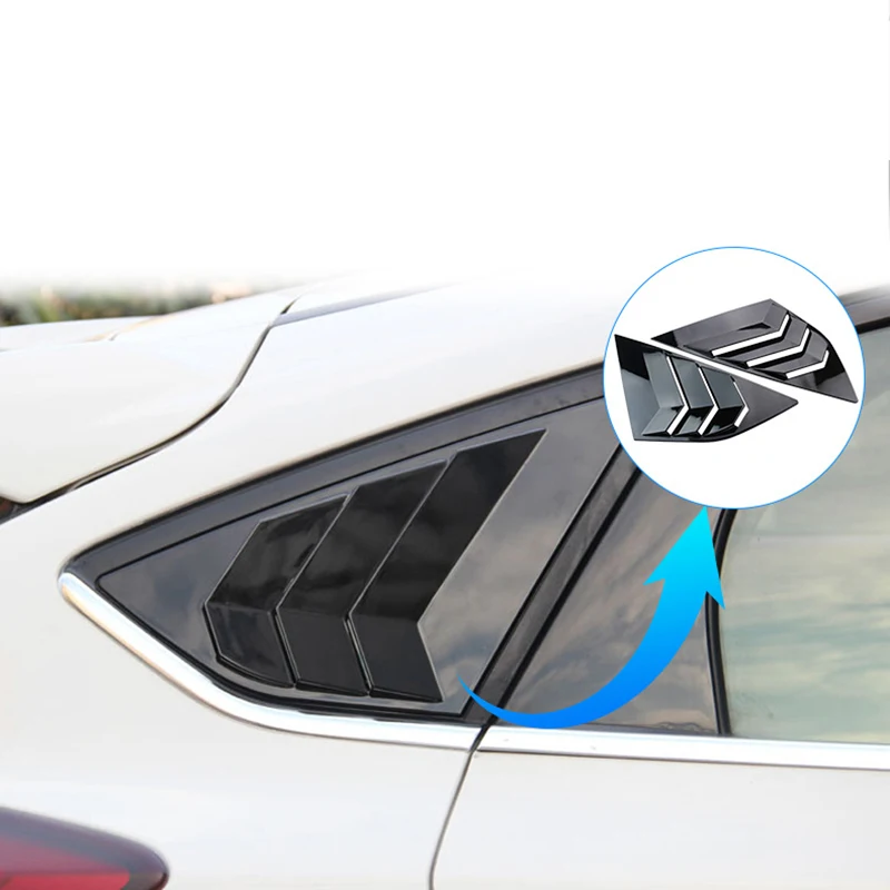 Car Rear Window Blinds Side Tuyere Louvers Vent Behind Shutters Exterior Decorative Parts  for Ford Focus ST RS MK3 2012-2018