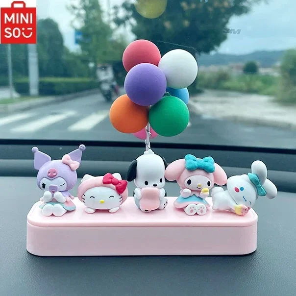 

MINISO Sanrio Hello Kitty Car Combination Temporary Parking Phone Sign Ornaments Cinnamon Dog Melody Car Center Console Interior