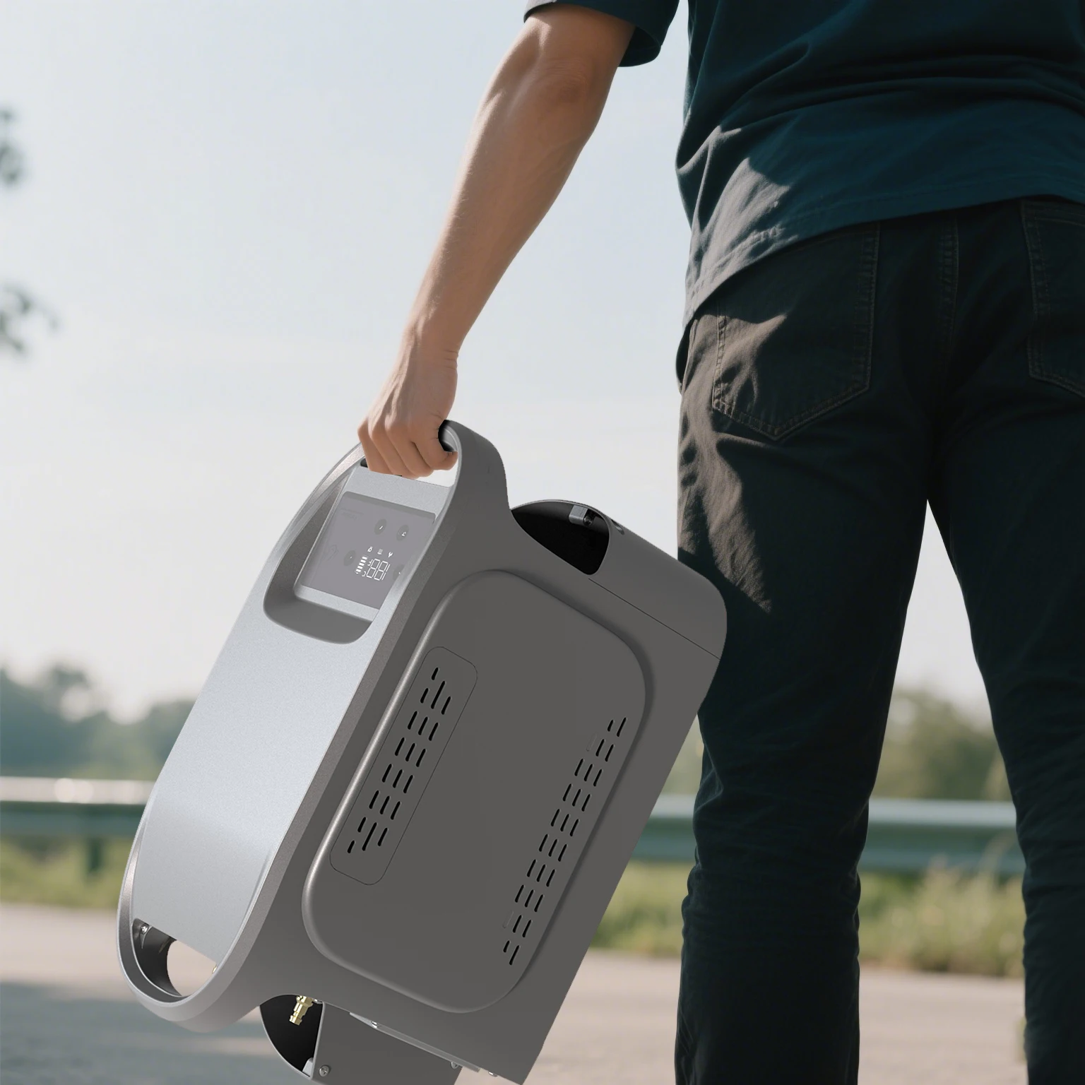 5200mAh Rechargeable Built-in Battery DC 12V Outdoor Camping Shower with Tip-Over Protection Shutoff Gas Water Heater