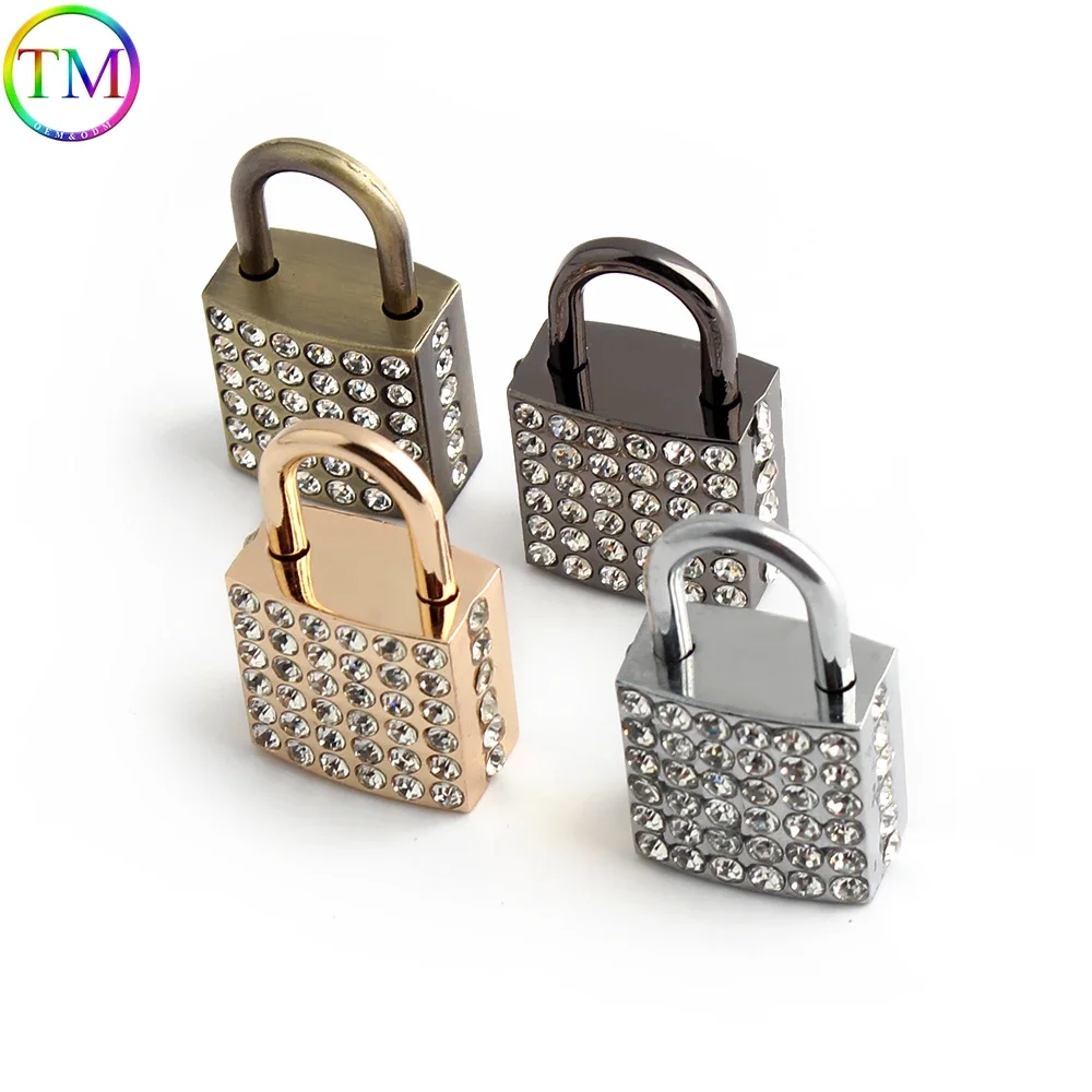 5-20Sets 23x37mm Alloy Keys Padlock For Handbag Bags Twist Turn Mortise Latch Clasps Jewelry Locks Chain Pendants Accessories