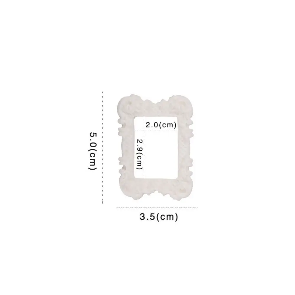 Multiple Styles DIY Resin Photo Frame Rustic 3D Mini Mirror Props Miniature Mirror Small Model Jewelry Accessories