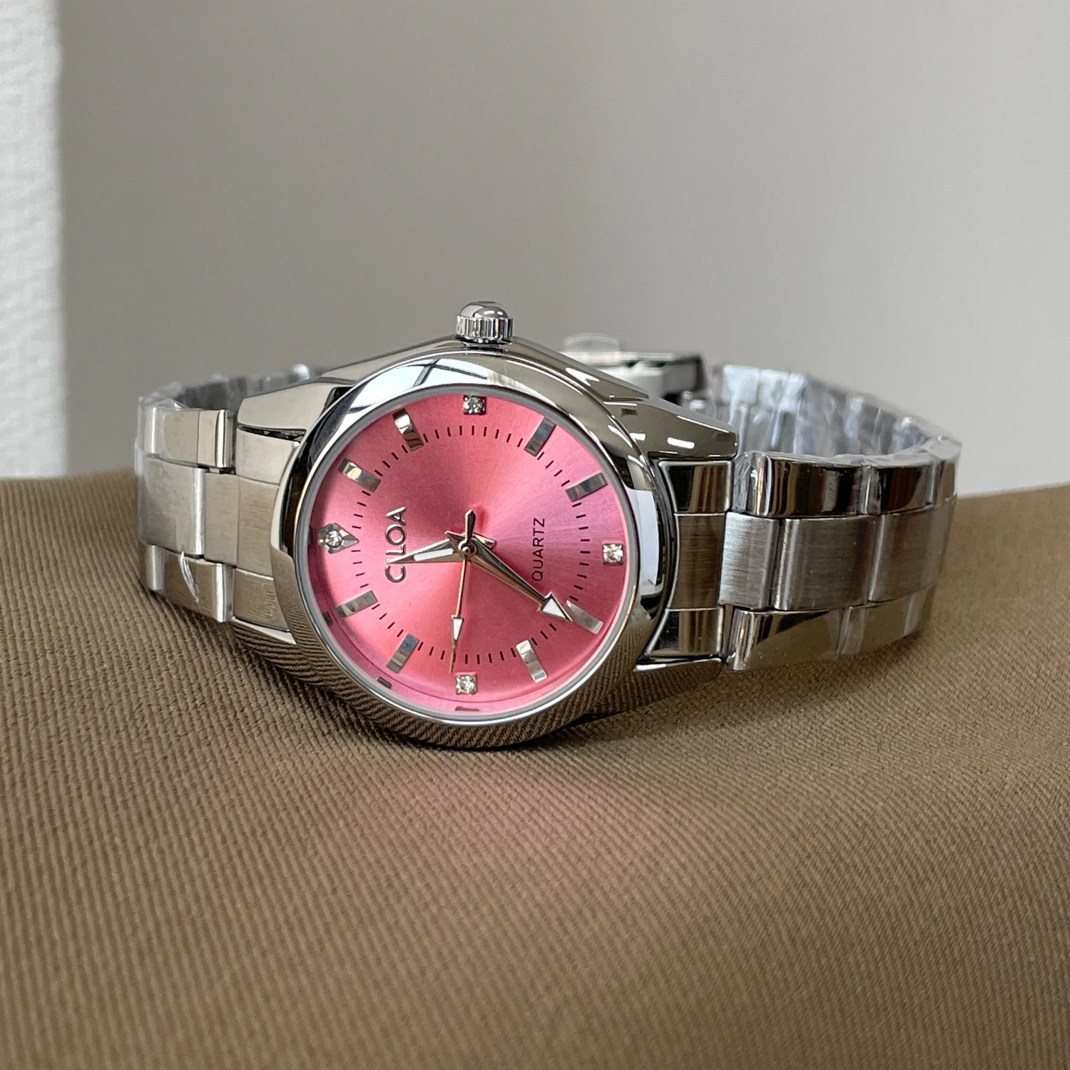 CILOA Small and Exquisite Watch for Women, Trendy, Fashionable, Casual, Round, Pink, Waterproof Quartz Watch, High Quality