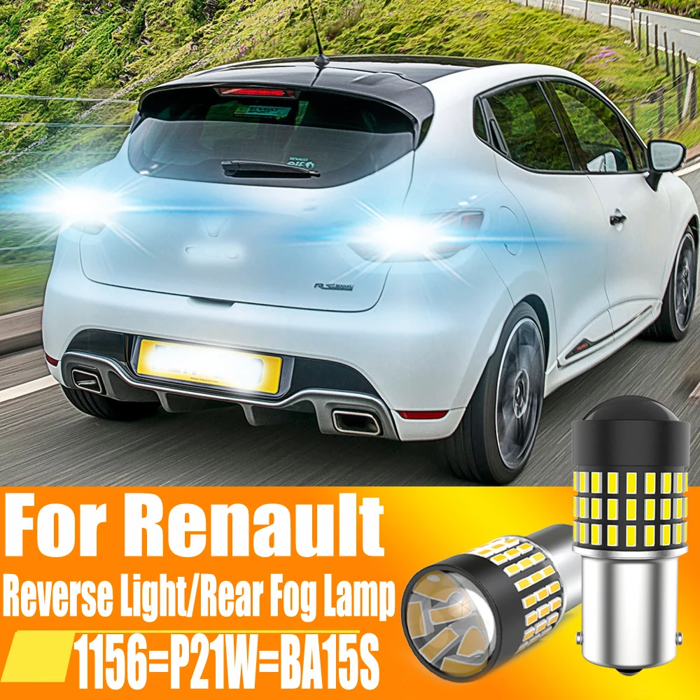 2pcs P21W LED Reverse Light Back Up Lamp 1156 7506 BA15S Bulb 12V For Renault Megane 2 Scenic Clio Captur Kangoo Duster Master