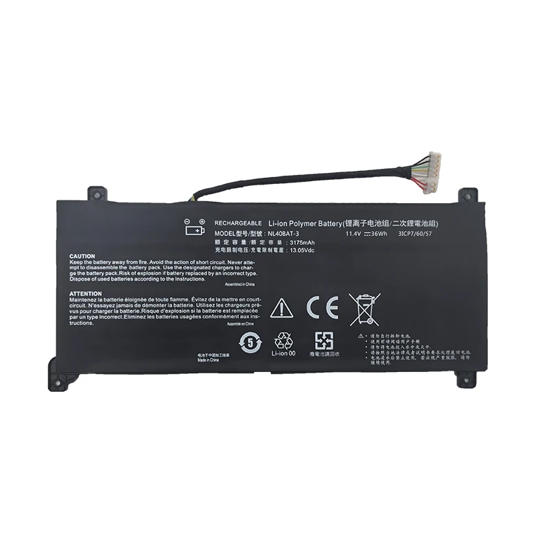 NL40BAT-3 4675mAh/54Wh 11.55V Higher Capacity Replacement Laptop Battery for Thunderobot IGER E1/F1 Creator Young 15 i3