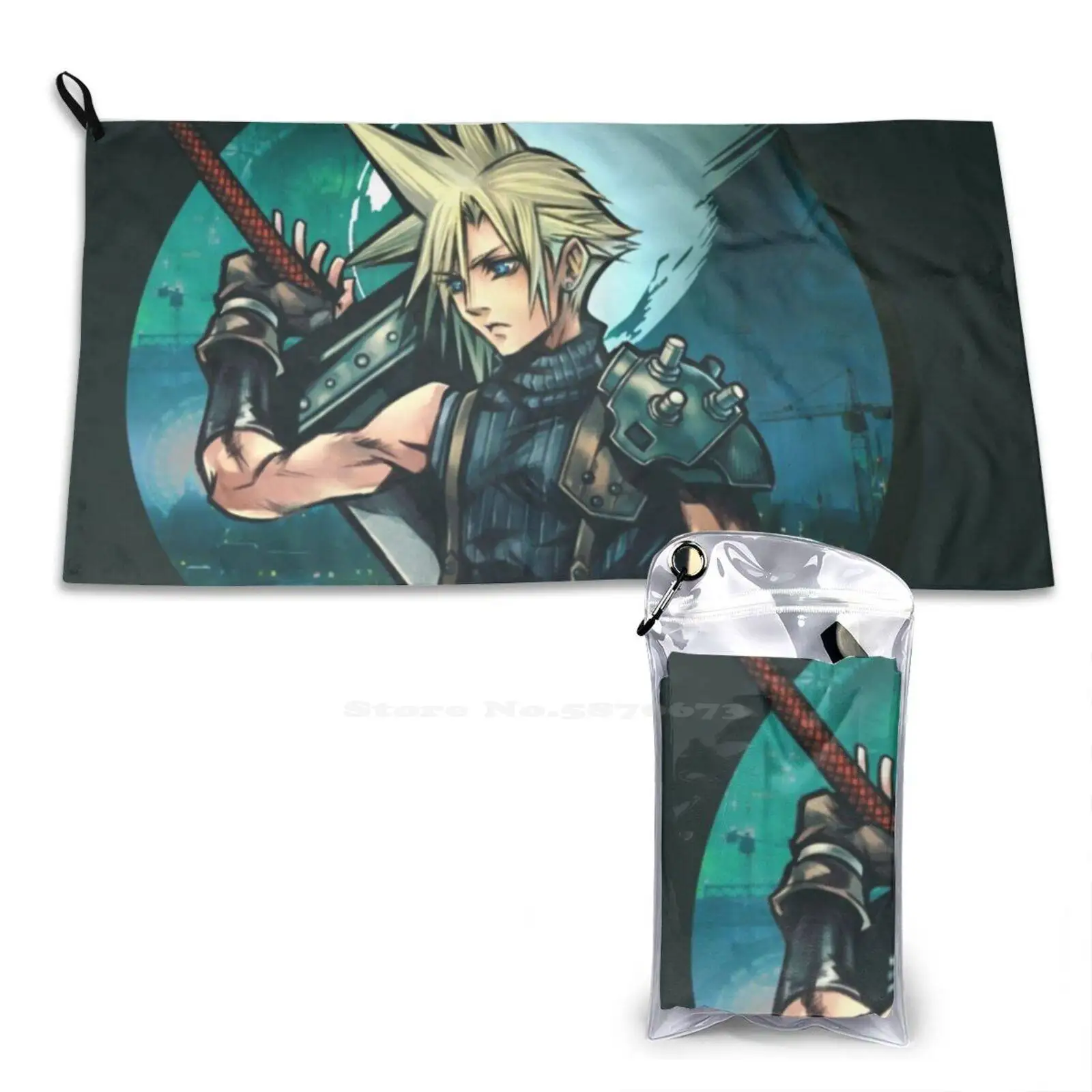 C L 0 U D 3D Print Quick Dry Towel Sport Soft Towel Cloud Strife Kuraudo Sutoraifu Ff7 Ffvii Meteor Midgar Anime Manga