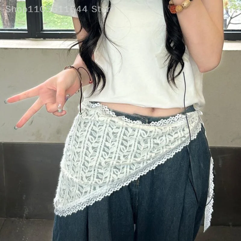 

Triangle Short Skirt Half Skirt Butt Curtain Skirt Lace Trim Apron Trendy Headscarf Versatile Headband Hair Band Hair Accessory