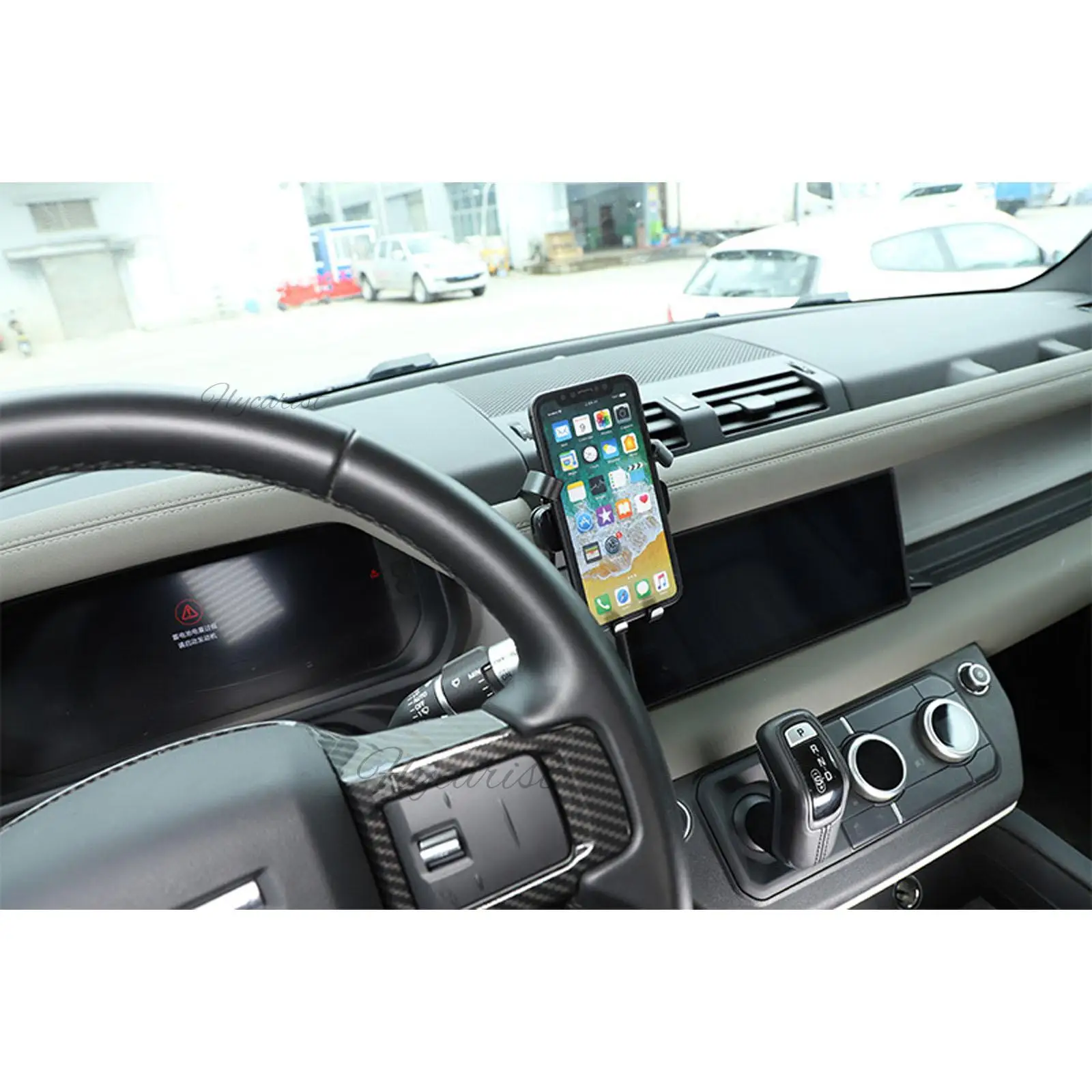 Alloy Black Mobile Phone Holder Mount Bracket Stand For Land Rover Defender 90 110 2020-2022 image 6