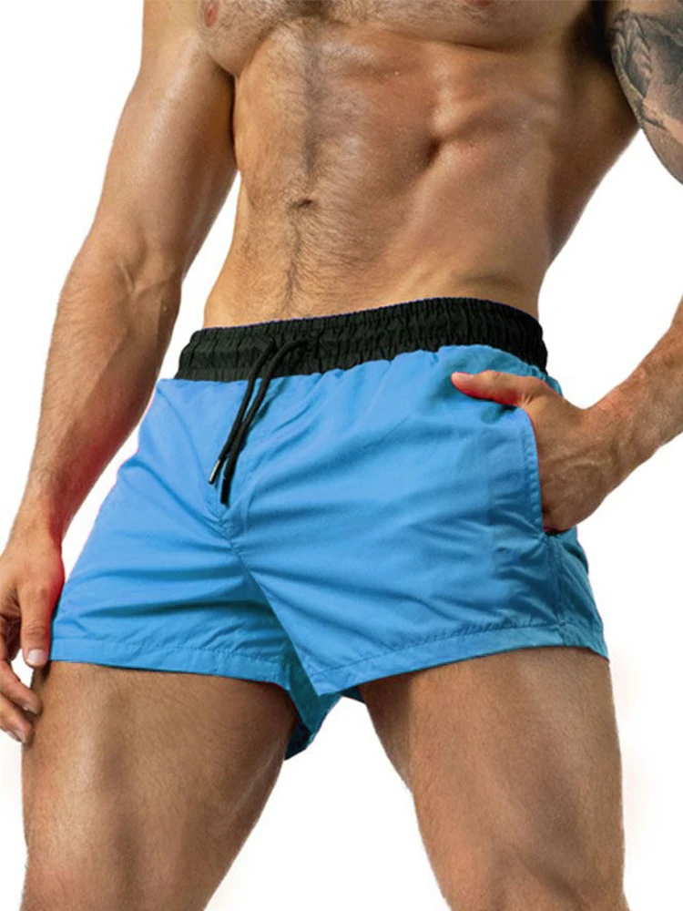 Pantalones cortos para correr para hombre, bañador Sexy de secado rápido, ropa de baño para playa, novedad de 2021