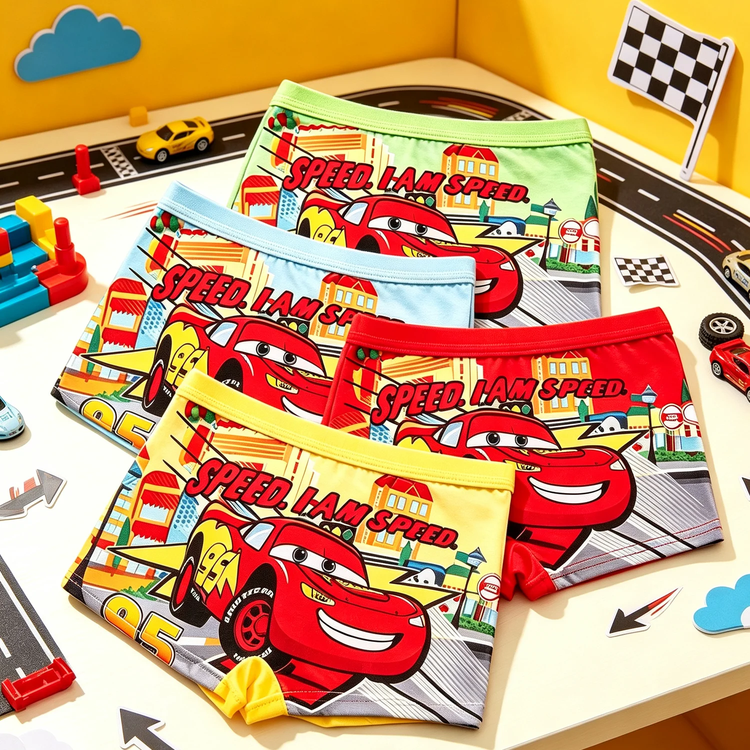4 Pack Boys Cartoon Race Car B - Lighting Mcqueen Decor ulasan dan harga