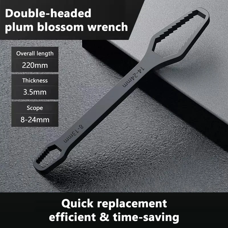 SEAMETAL Universele Torx-sleutel Verstelbare moersleutel Board Dubbele kop Multifunctionele Torx-sleutel Reparatie Handgereedschap 3-17 mm 8-24 mm