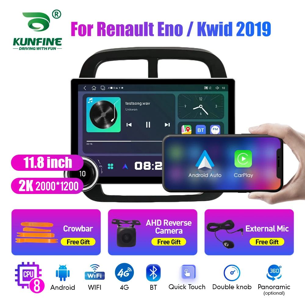 

11.8 Inch 2K Double Knobs 2 Din Car Radio For Honda Eno Kwid 2019 Car Radio DVD Multimedia Video Player Android Auto Carplay