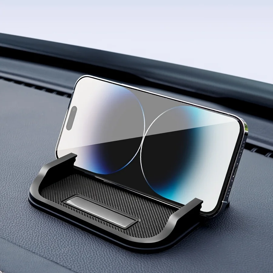 Multi functional car phone holder anti slip pad, central control navigation storage pad with temporary parking number card, key - view 4