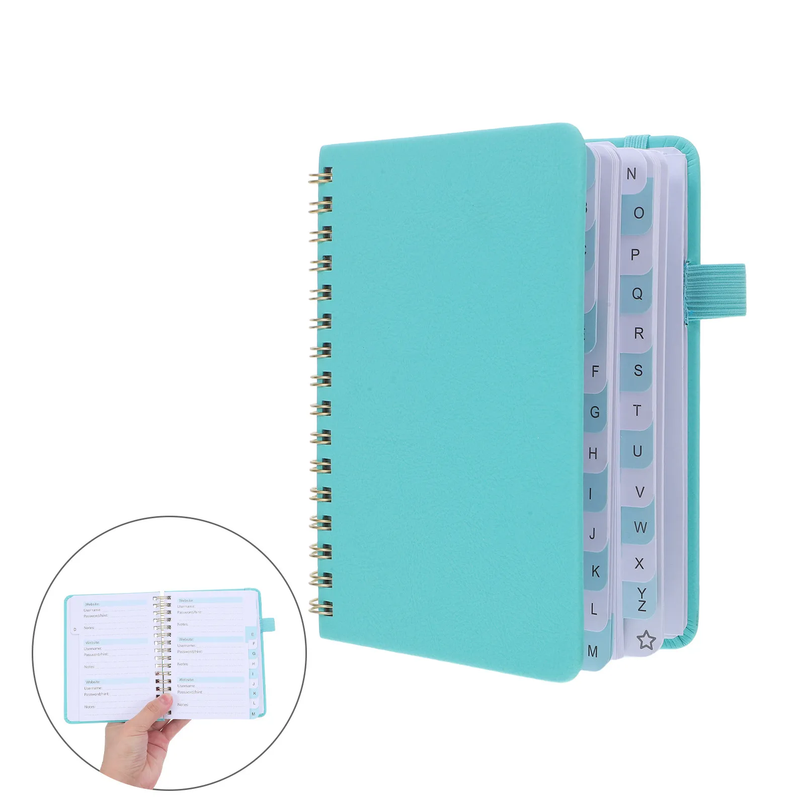 56Sheets Website Password Book Alphabetical Tabs Portable Password Organizer Notebook Internet Login Keeper Small Spiral Address