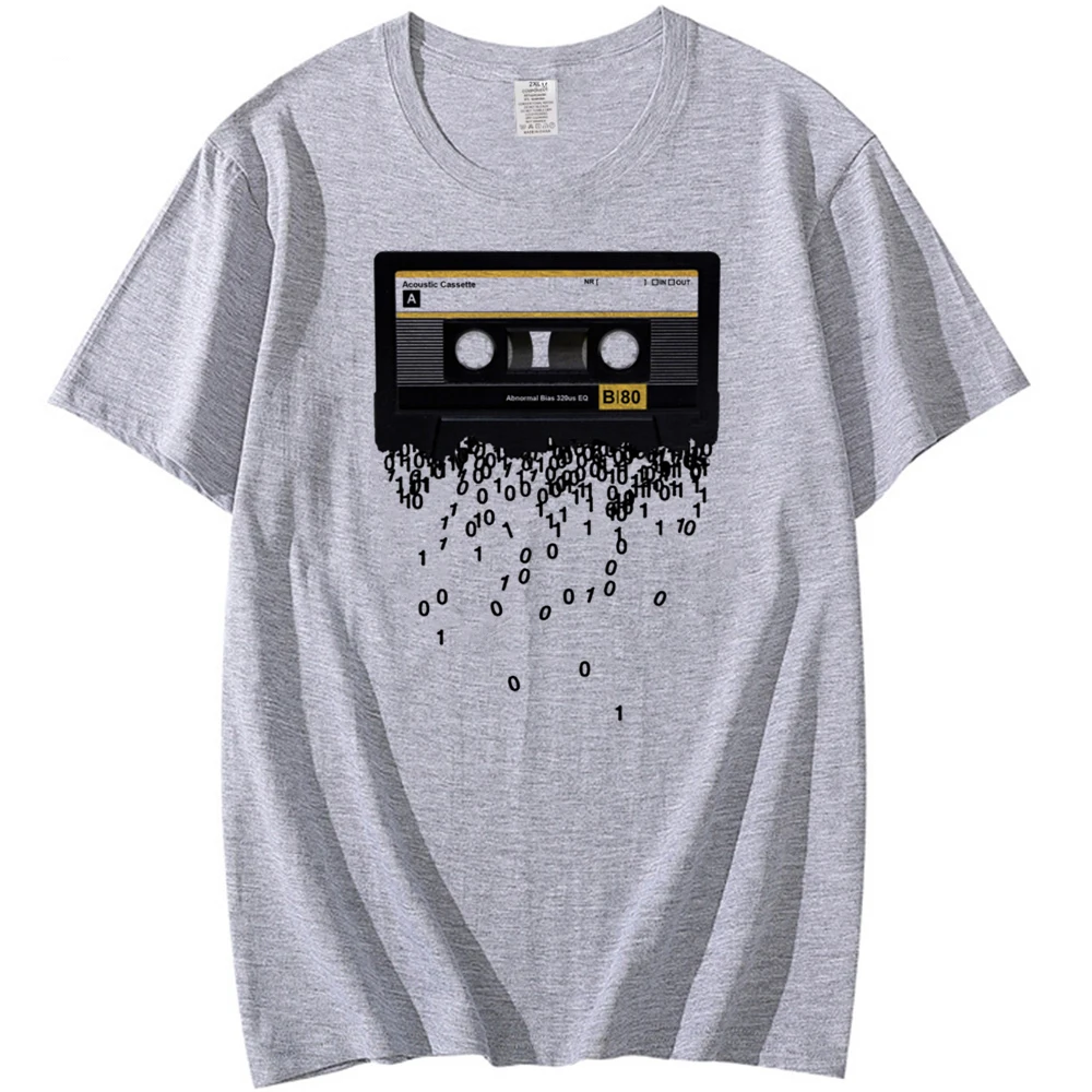 レトロなメンズコントロールTシャツ,80年代の音楽,カセットソリッドパターン,最新のコレクション