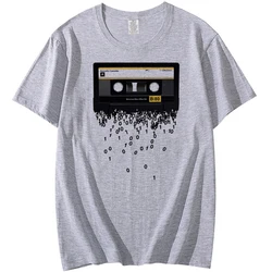 Newest Funny Retro cassettes Printed T-Shirt Men's Funny Creative 80's Music The death of the cassette tape Tshirt