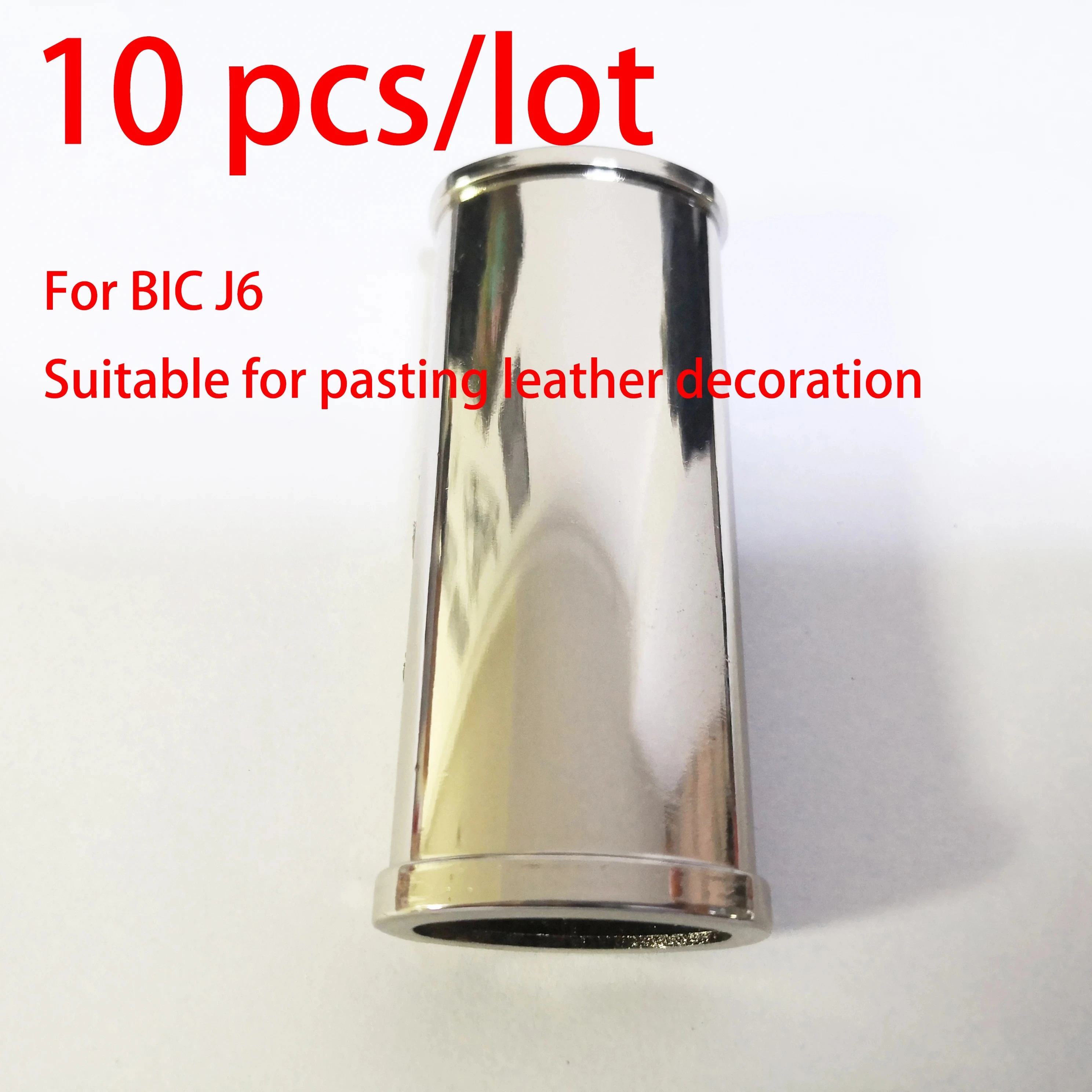 10 Pcs/Set DIY Bright Chrome BIC lighter Holders Big Metal BIC j6 Lighter Case Cover Wrapped Leather Manually Protective Shell