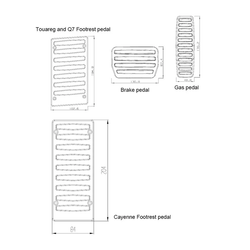 Car Foot Pad Gas and Brake Pedal For Porsche Cayenne/Volkswagen Touareg/Audi Q7 Auto Aluminum Alloy Car-styling Accessories