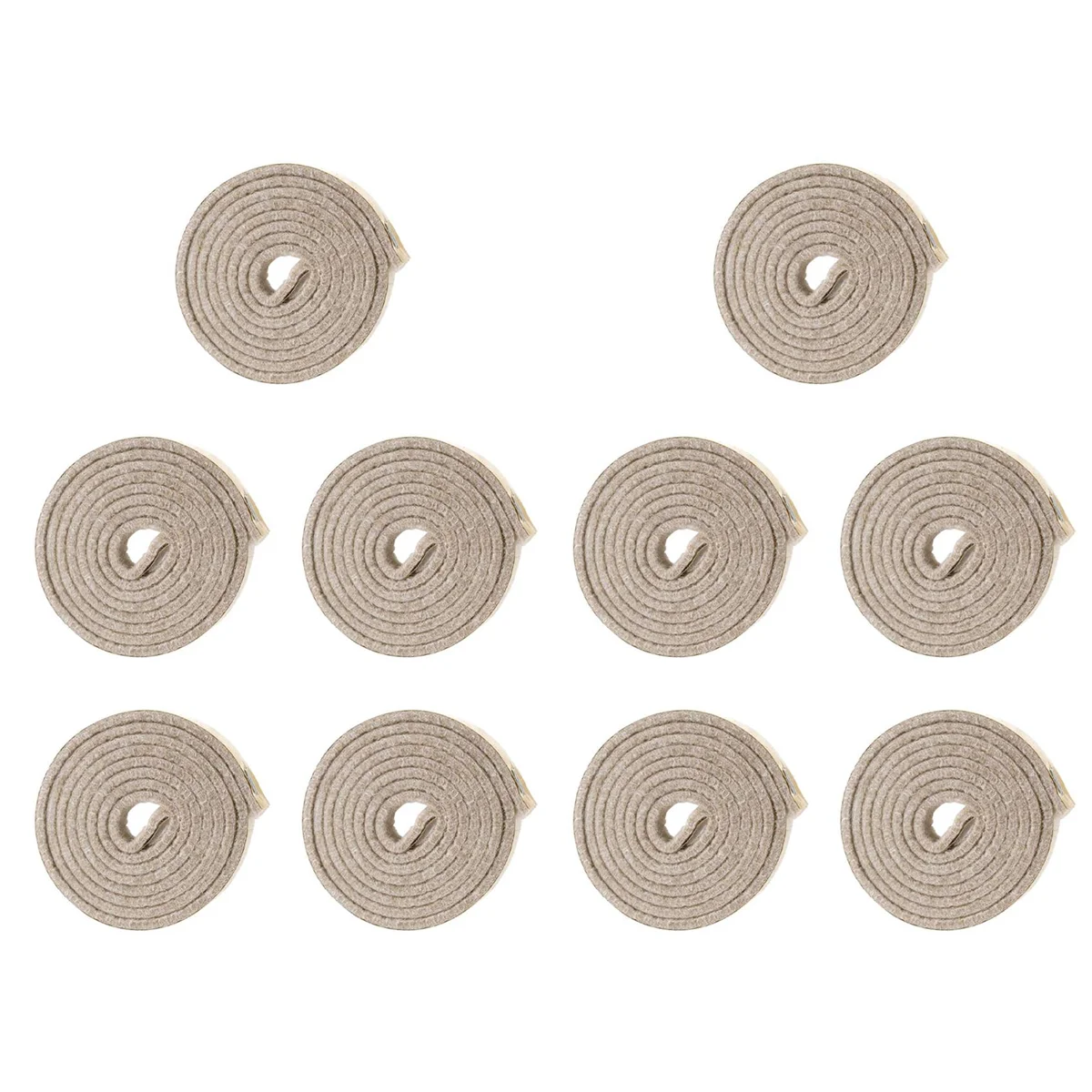 Rolo de tira de feltro resistente autoadesivo A98E-10X para superfícies duras (1/2 polegadas x 60 polegadas), branco cremoso