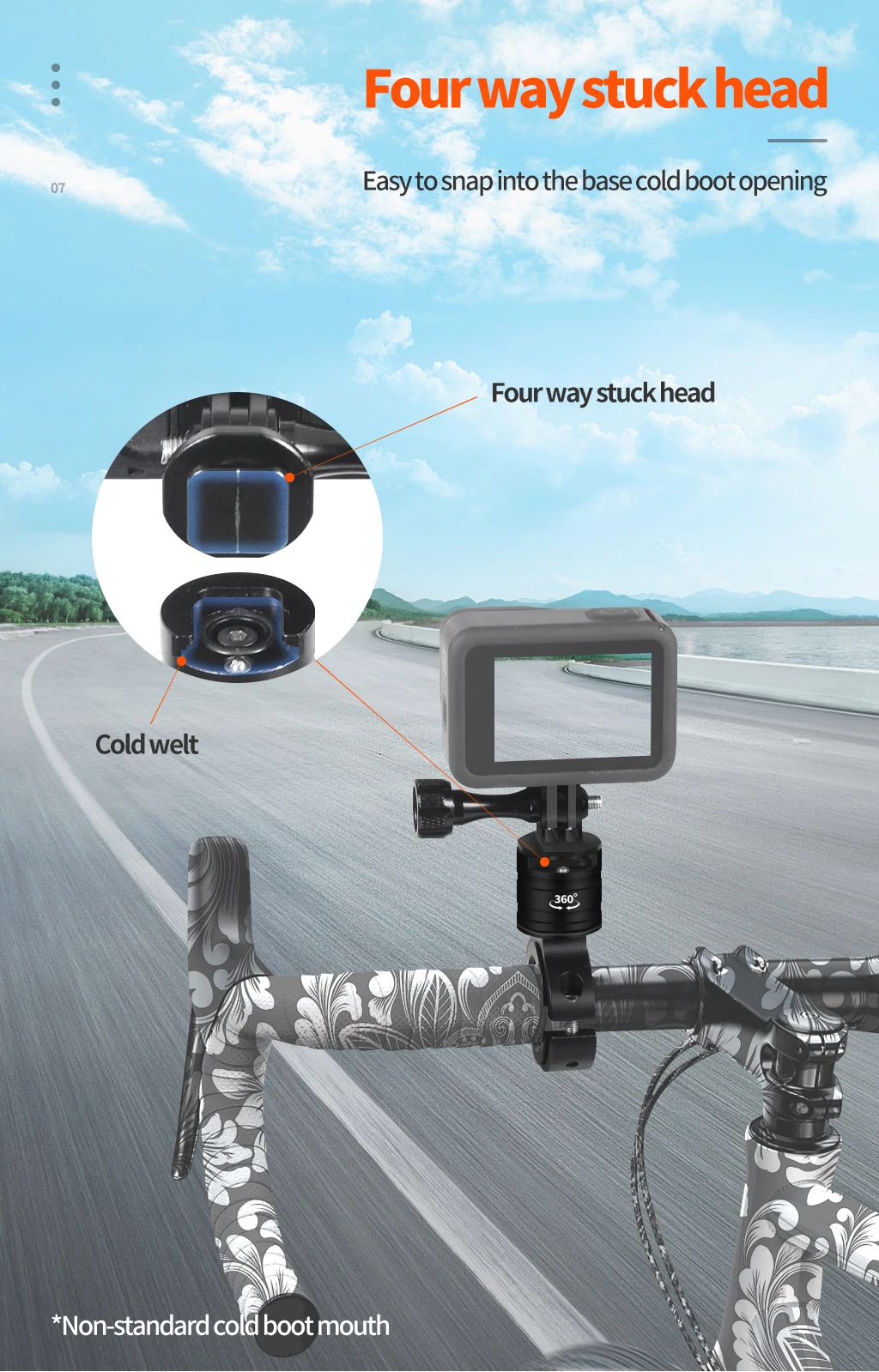360 drehbarer Fahrrad kamera halter Schnell verschluss Split Mount Lenker klemme Motorrad halterung für Gopro Hero 13 12 11 Dji Action 4 – Detail 12