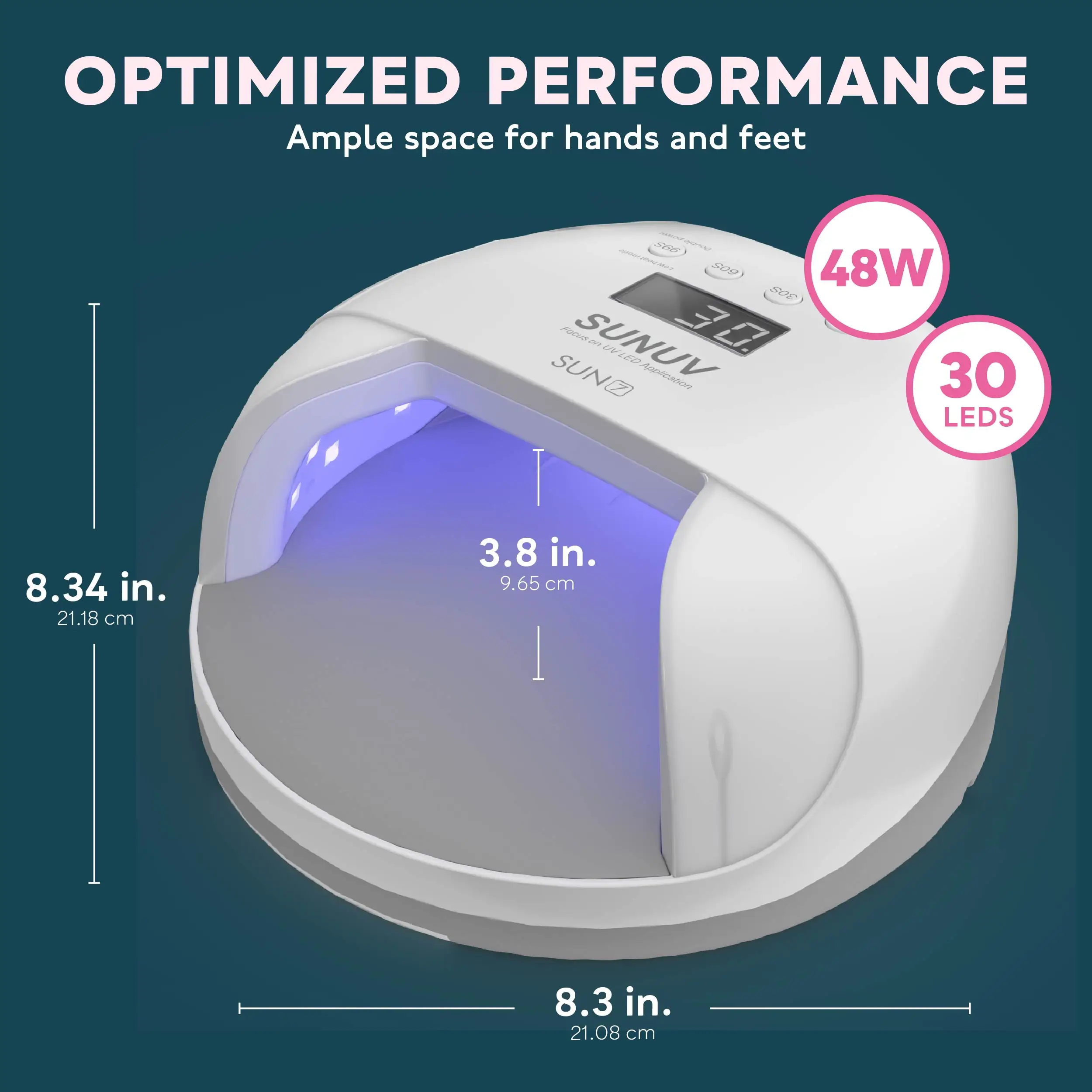 Sunuv lâmpada de unhas sun7 uv led secador de lâmpada de unhas grande potência cura rápida gel profissional secadores de unhas uv gel ferramentas de secagem máquina