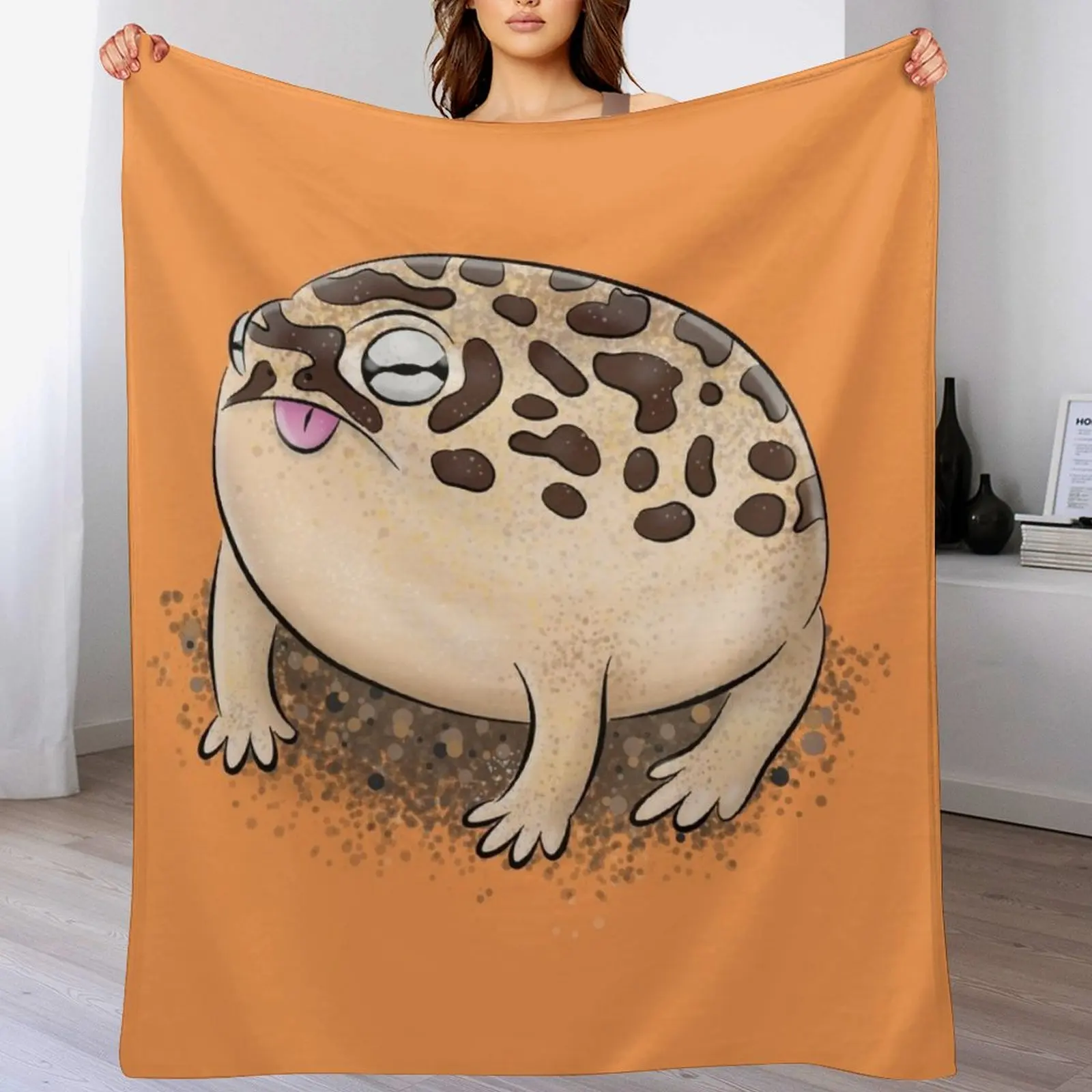 

Cute brown desert rain frog cartoon illustration Throw Blanket For Baby cosplay anime Summer Beddings Blankets