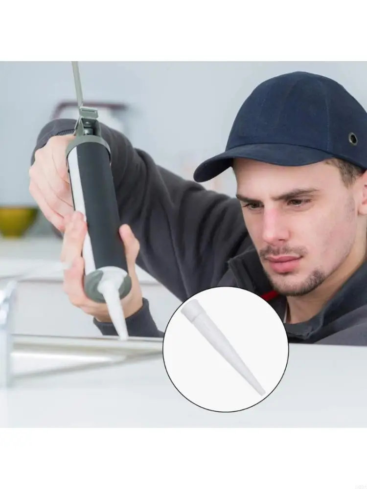 

10Pieces Silicone Caulking Nozzles with Caps for Most Sealant Adhesive Tube