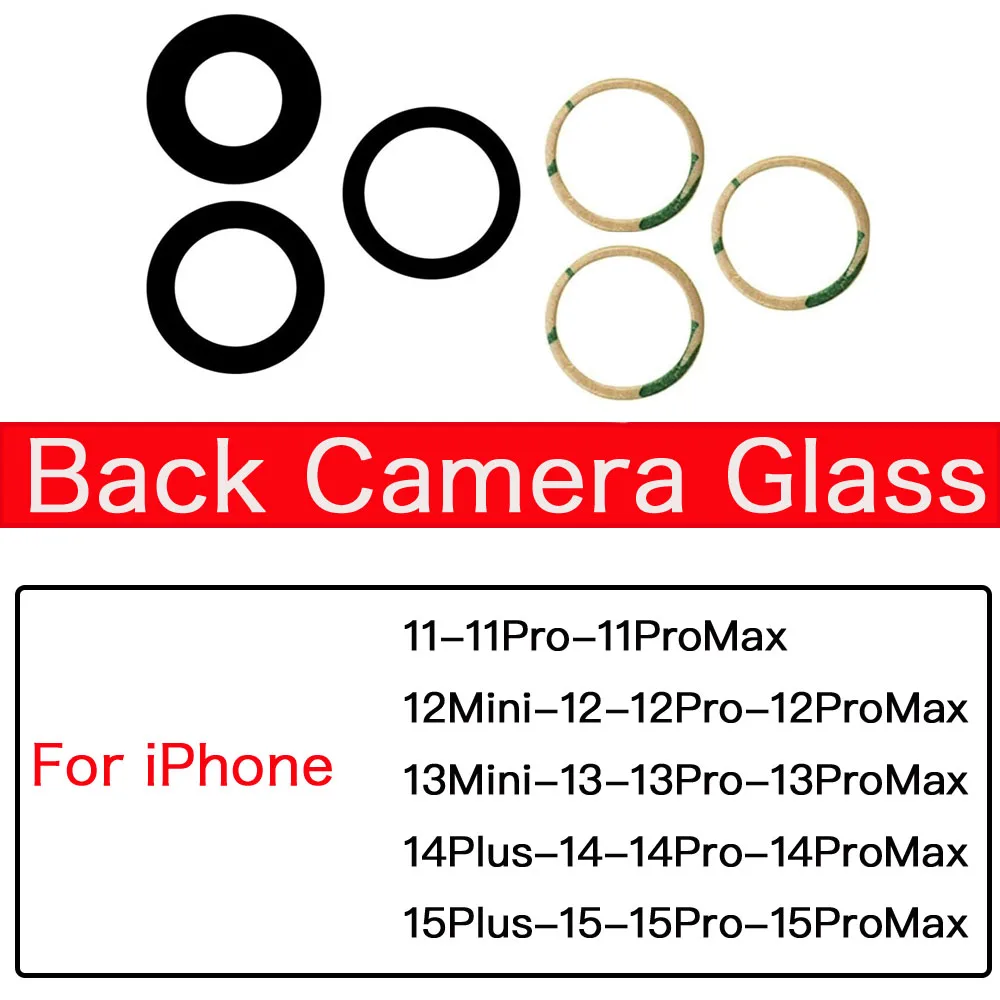 Back Camera Glass For iPhone 11 12 13 14 15 Plus MIni Pro Max Rear Camera Lens With Adhesive And Remove Tools Replacement