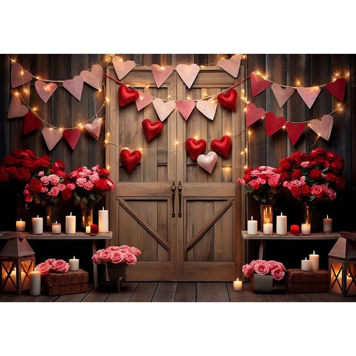 

Allenjoy Valentine's Day Wooden Door Backdrop