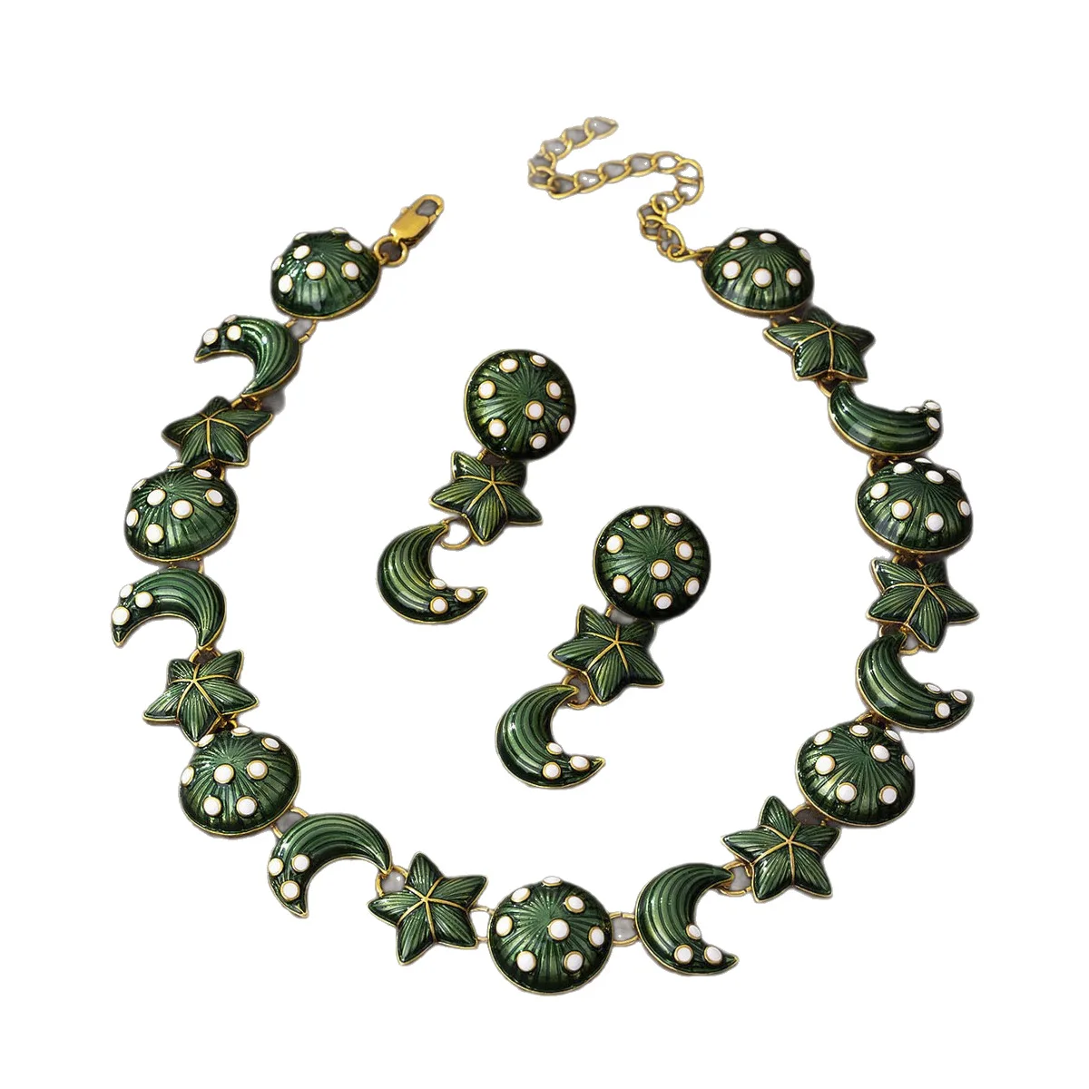 Trendy Retro Geometric Star Moon Jewelry Set High-end Women Daily & Dinner Party Jewelry Present