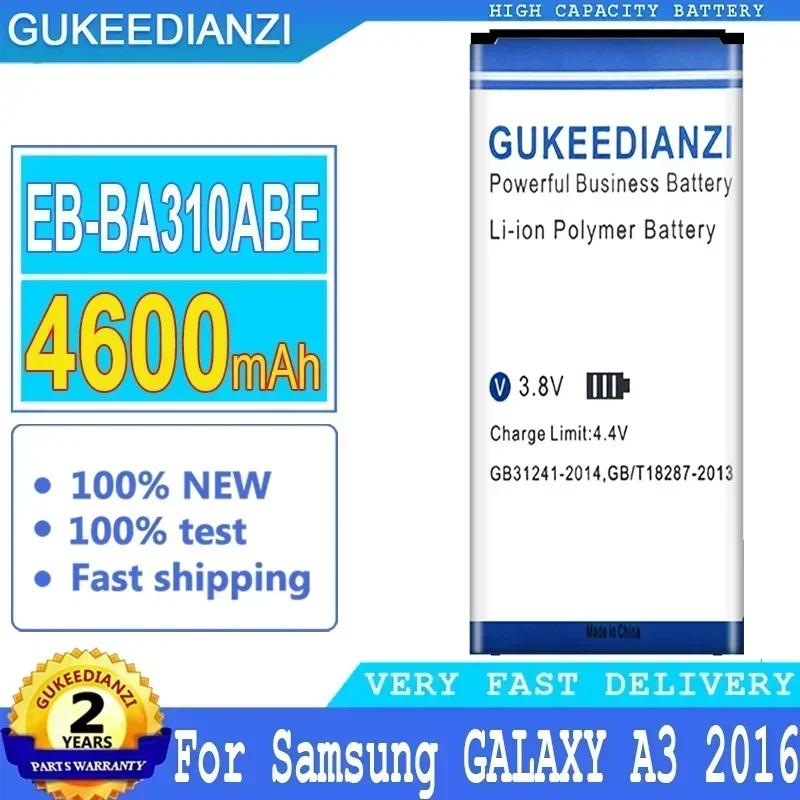 High Capacity Mobile Phone Battery EB-BA310ABE 4600mAh For Samsung GALAXY A3 2016 Edition A310 SM A310F A3100 EB BA310ABE