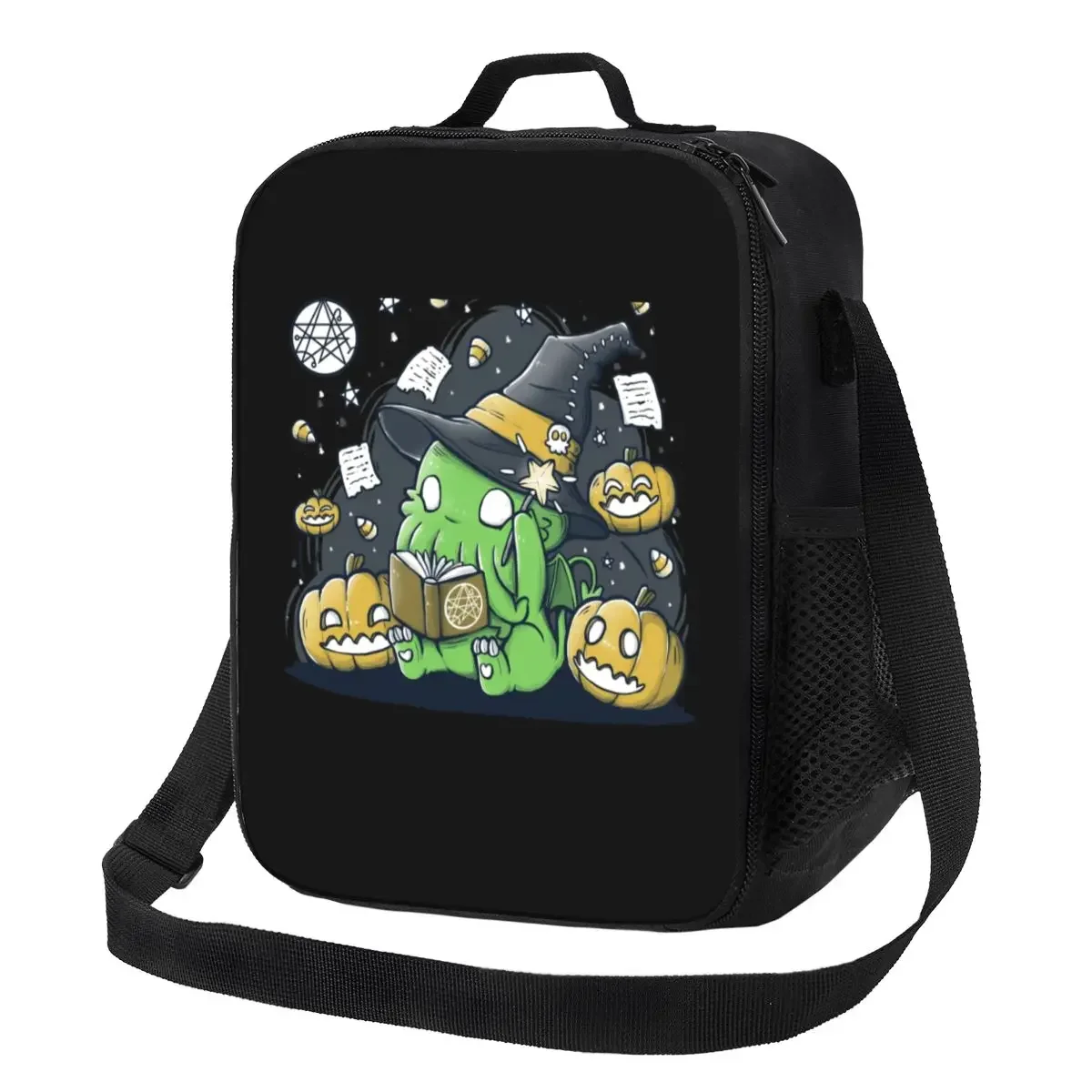 Custom Funny Cthulhu Halloween Lunch Bag Men Women Cooler Warm Insulated Lunch Boxes for Kids School