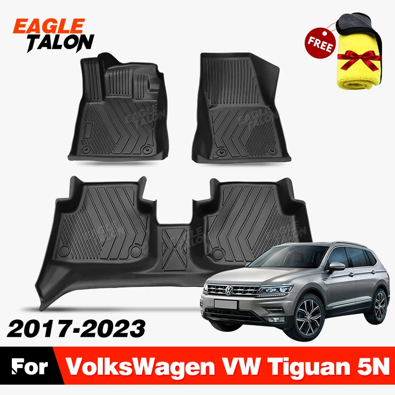 Custom TPE Car Floor Mat For VolksWagen VW Tiguan 5N 2017-2023 22 21 20 19 18 Carpet Cover Interior Protector Accessories Parts