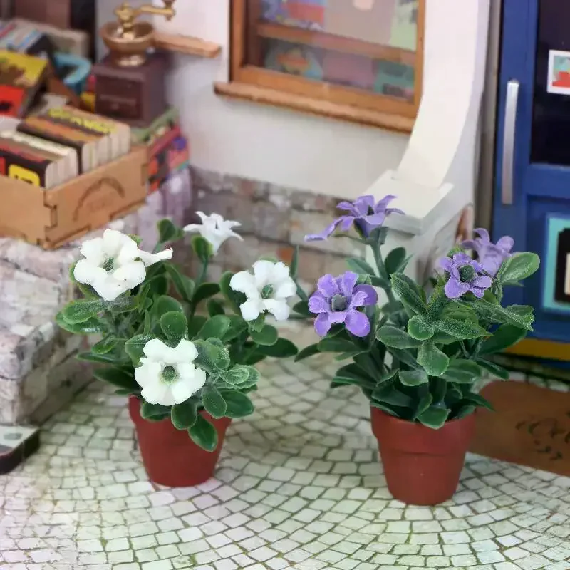 

1/12 Dollhouse Simulation Flower Potted Model Dollhouse Micro Landscape Garden Scene Ornament Doll House Decoration Toys