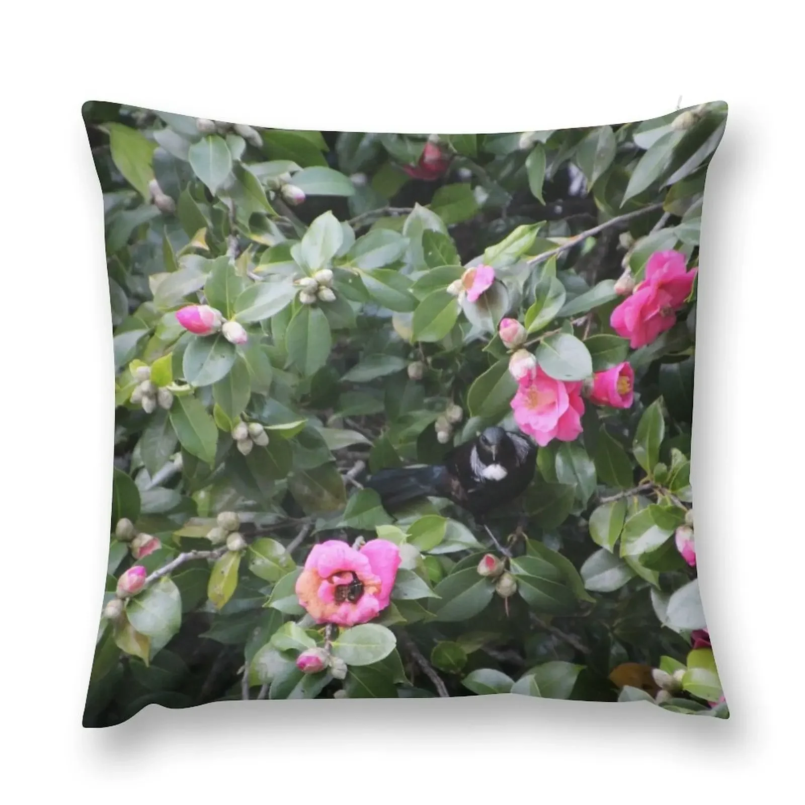 

Tūī in the pink Throw Pillow Cushion Cover Luxury Luxury Sofa Cushions pillow