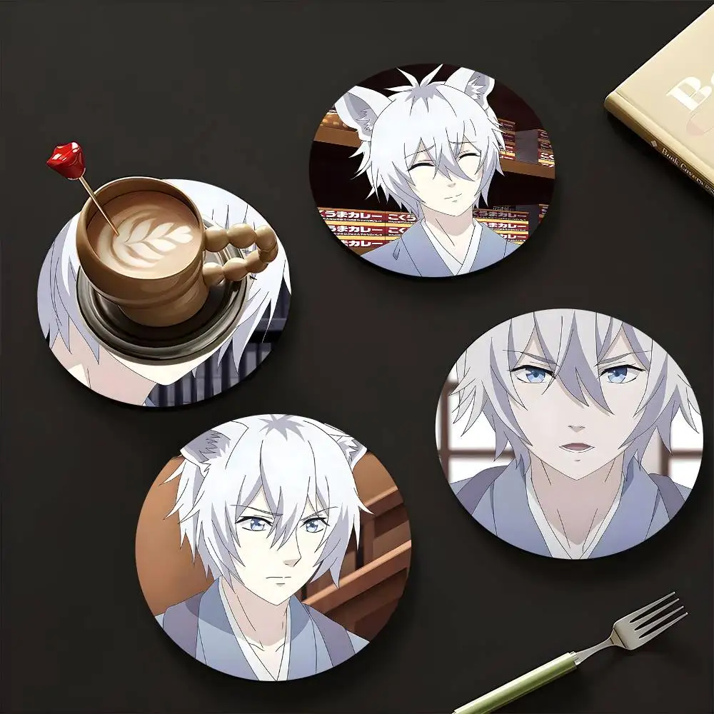 1pc Ginji Anime Characters Wooden Coaster Colour Printing Cup Mat Home Desk Decoration Gifts
