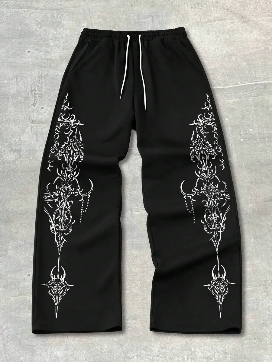 New Hot Selling 3D Printed Mesh Breathable Fashion Casual Men's and Women's Sports Pants, Long Pants