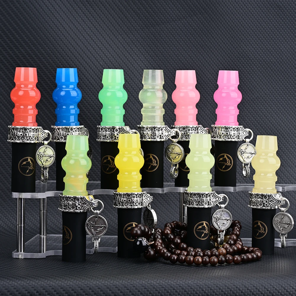 Shisha Water Pipe Accessories Resin Hookah Sheesha Chicha Narguile Silicone Hang Rope Strap Mouth Tips Resin Hookah Mouthpieces